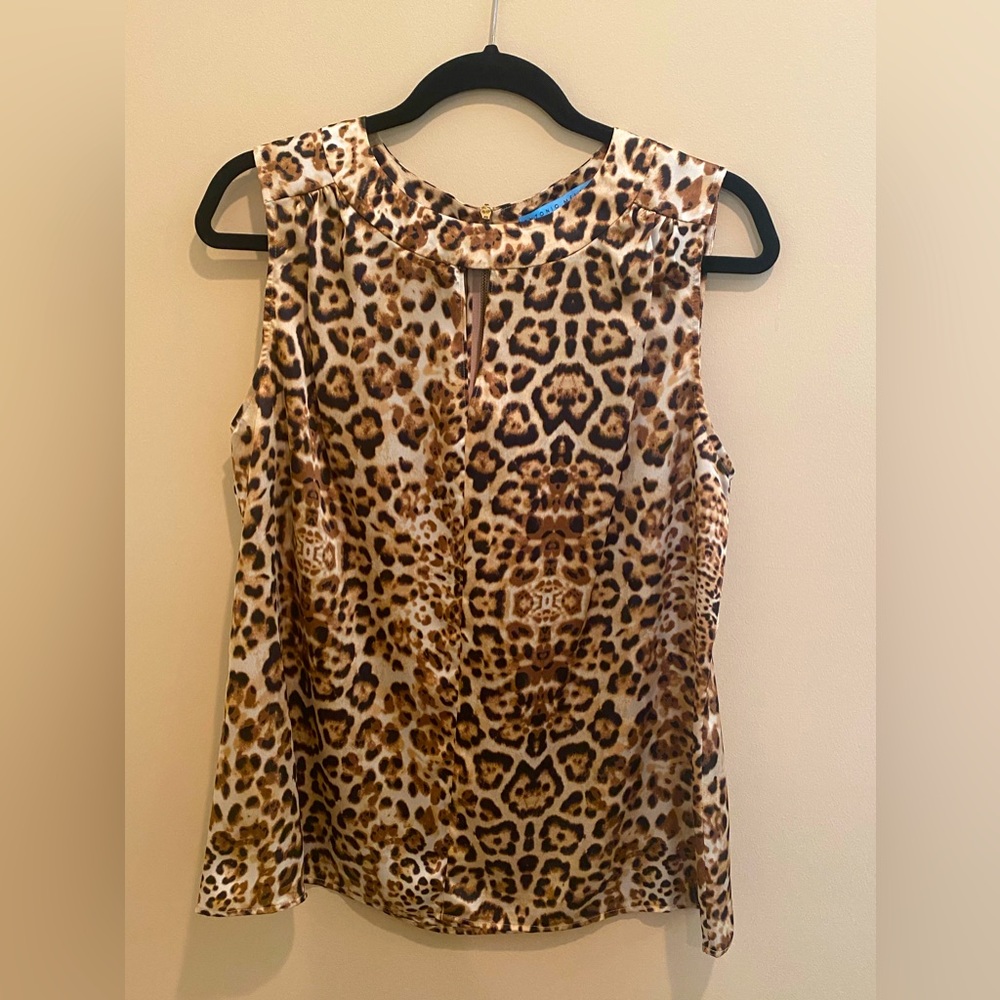 Antonio Melani silky leopard blouse, Size large
